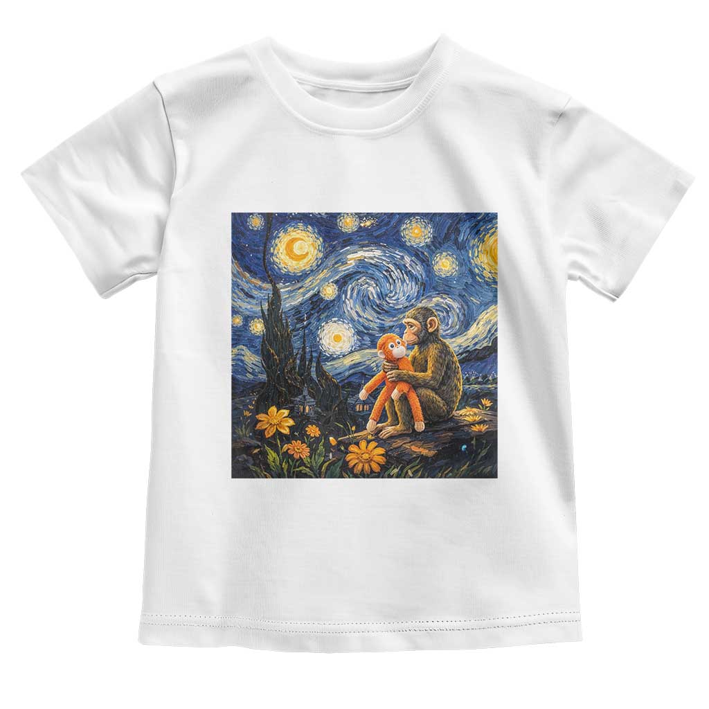 Baby Monkey Punch Starry Night Viral Trend Toddler T Shirt
