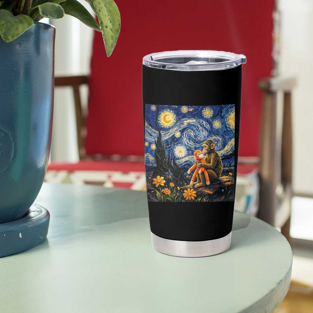 Baby Monkey Punch Starry Night Viral Trend Tumbler Cup
