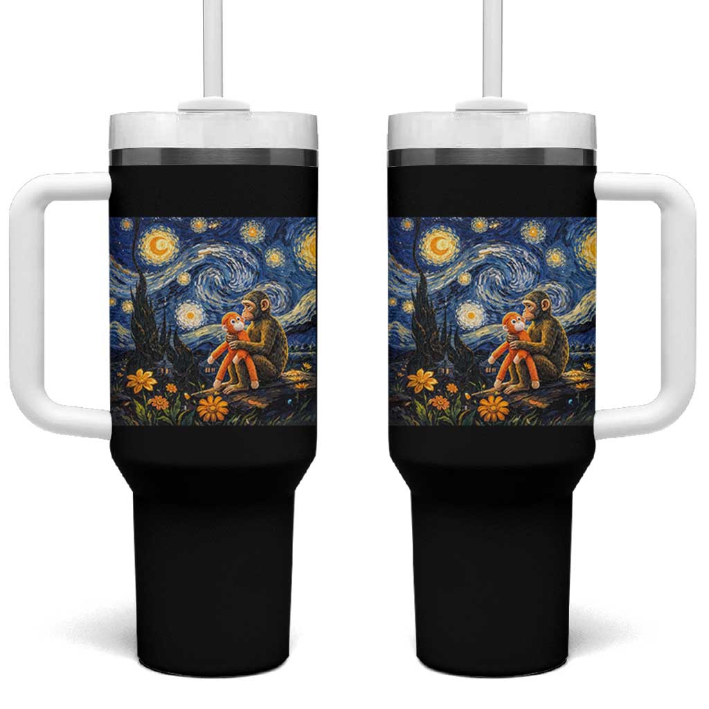 Baby Monkey Punch Starry Night Viral Trend Tumbler With Handle