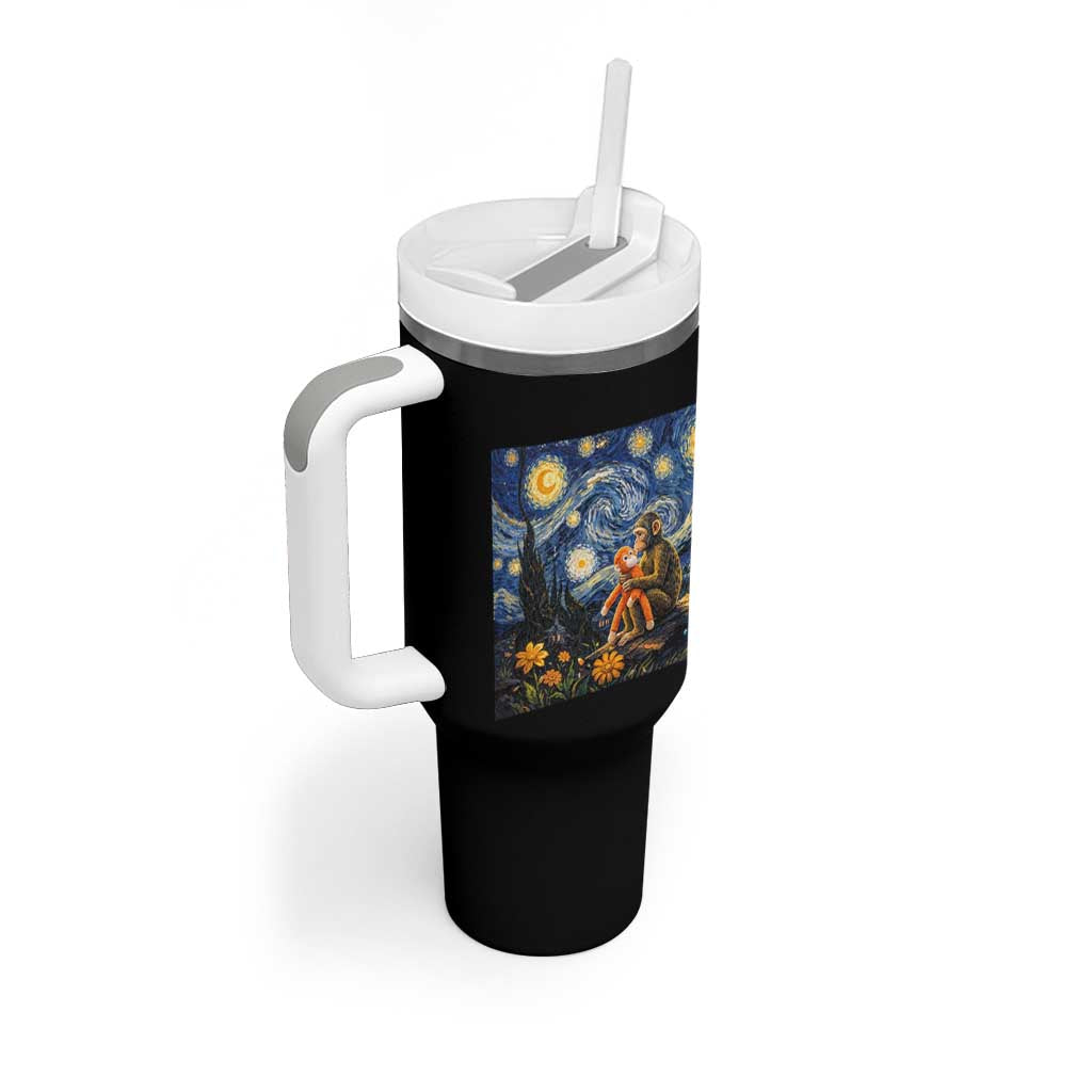 Baby Monkey Punch Starry Night Viral Trend Tumbler With Handle