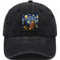 Baby Monkey Punch Starry Night Viral Trend Washed Cotton Baseball Cap