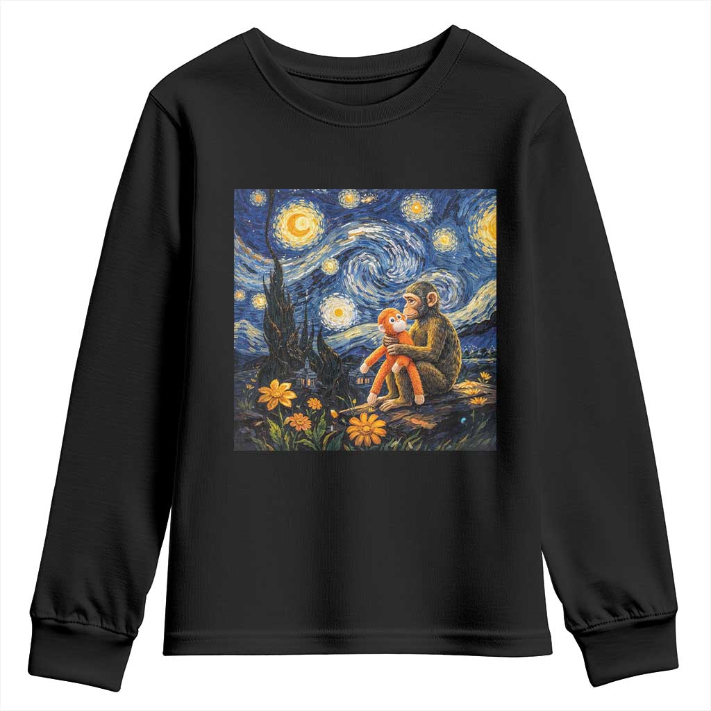 Baby Monkey Punch Starry Night Viral Trend Youth Sweatshirt