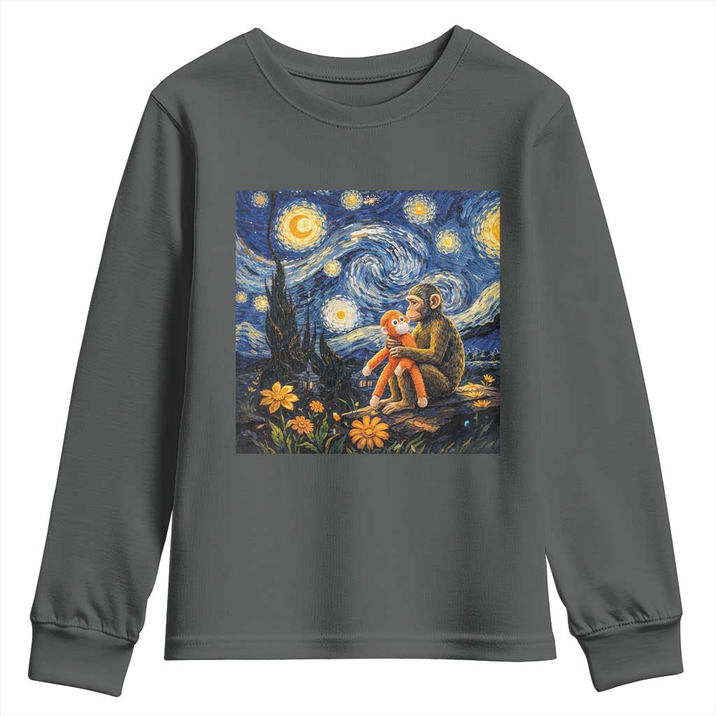 Baby Monkey Punch Starry Night Viral Trend Youth Sweatshirt