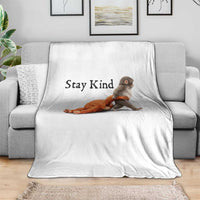 Punch The Monkey Meme Throw Blanket Stay Kind