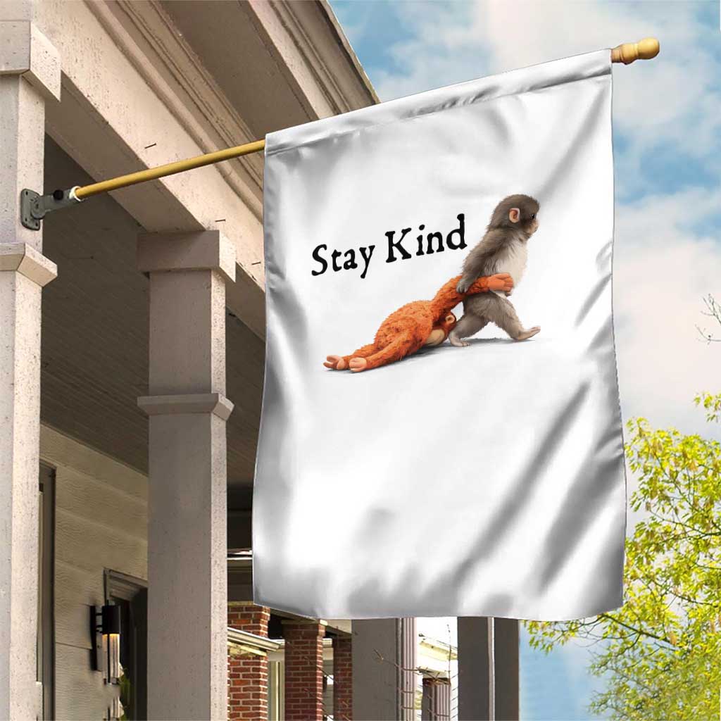 Punch The Monkey Meme Garden Flag Stay Kind