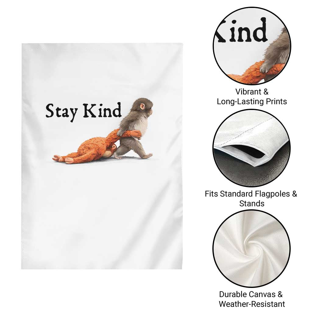 Punch The Monkey Meme Garden Flag Stay Kind