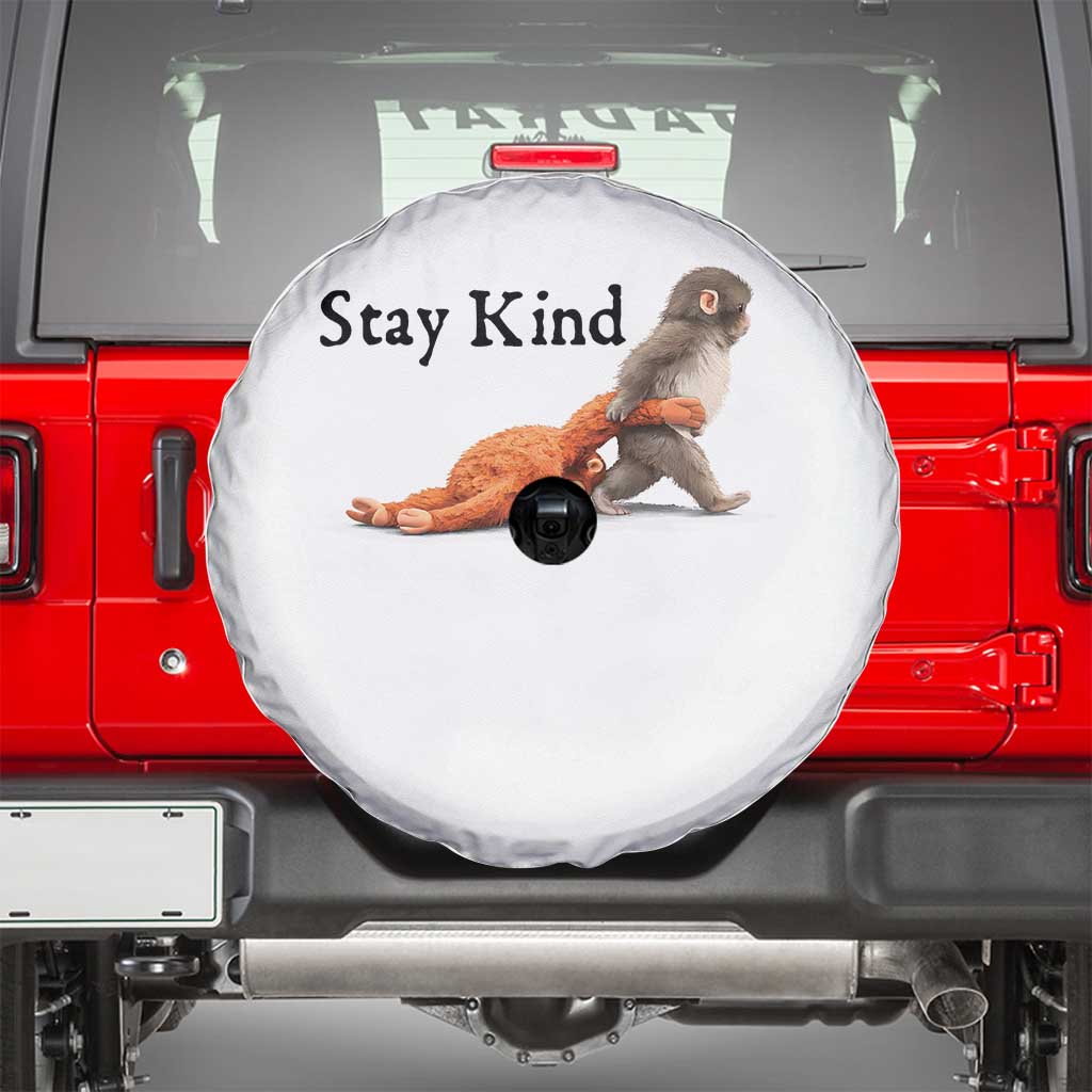 Punch The Monkey Meme Spare Tire Cover Stay Kind