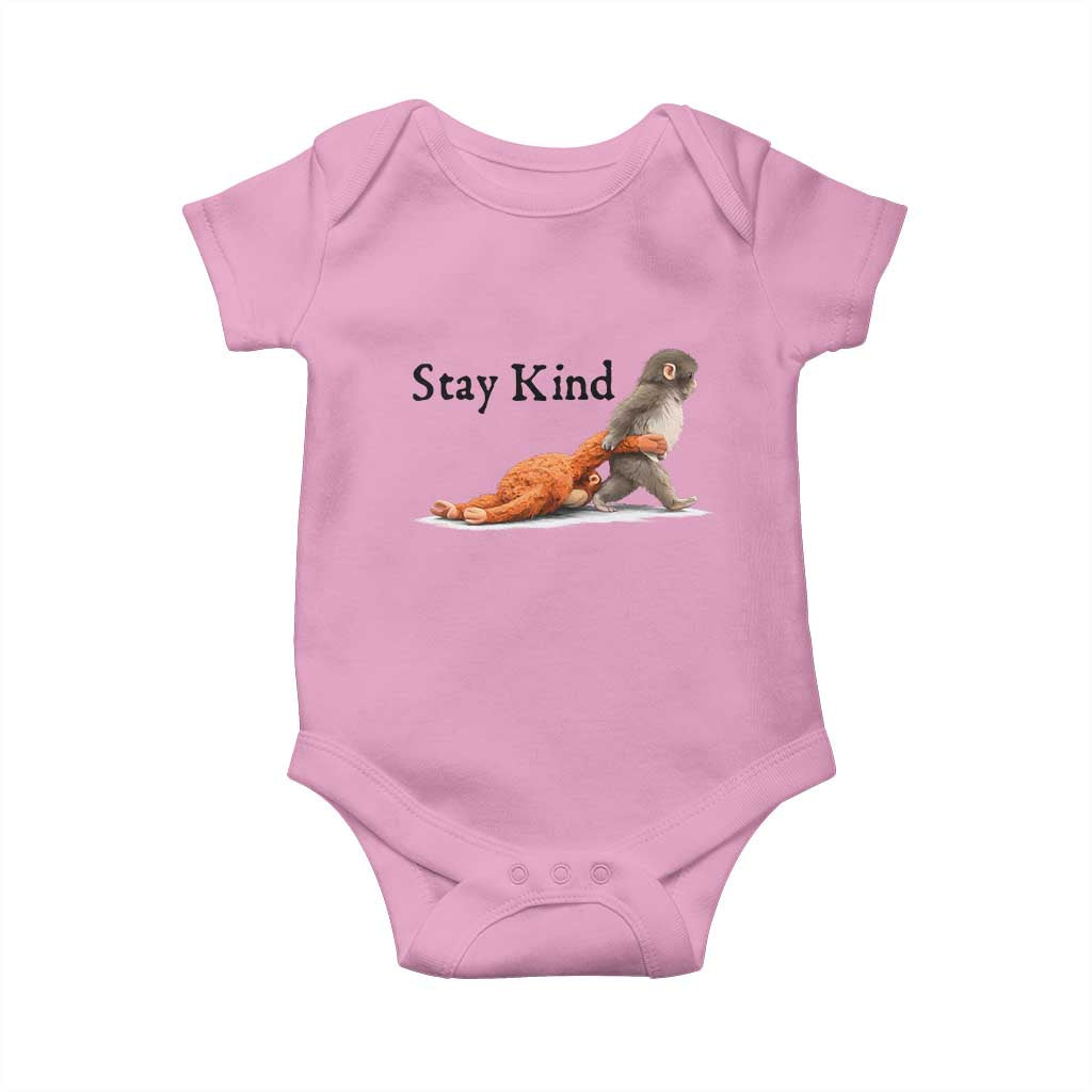 Punch The Monkey Meme Baby Onesie Stay Kind