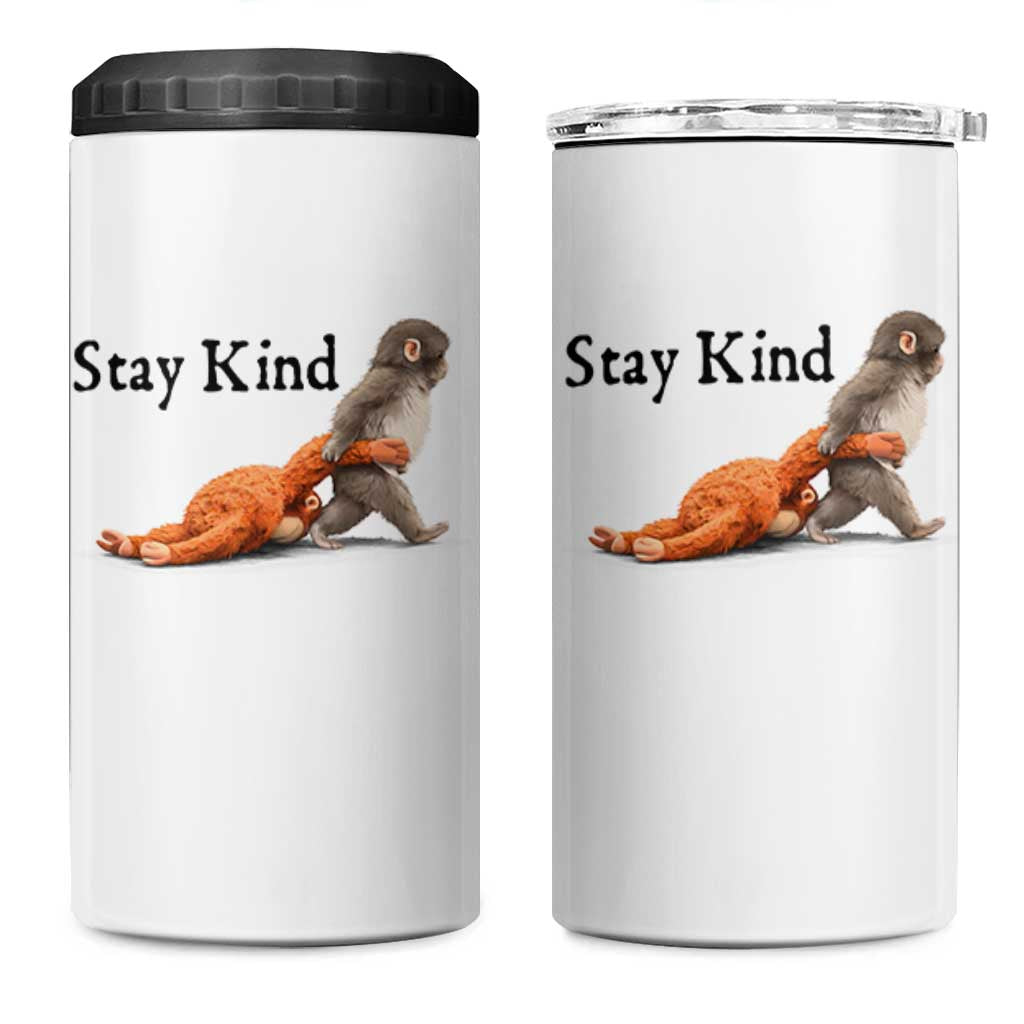 Punch The Monkey Meme 4 in 1 Can Cooler Tumbler Stay Kind
