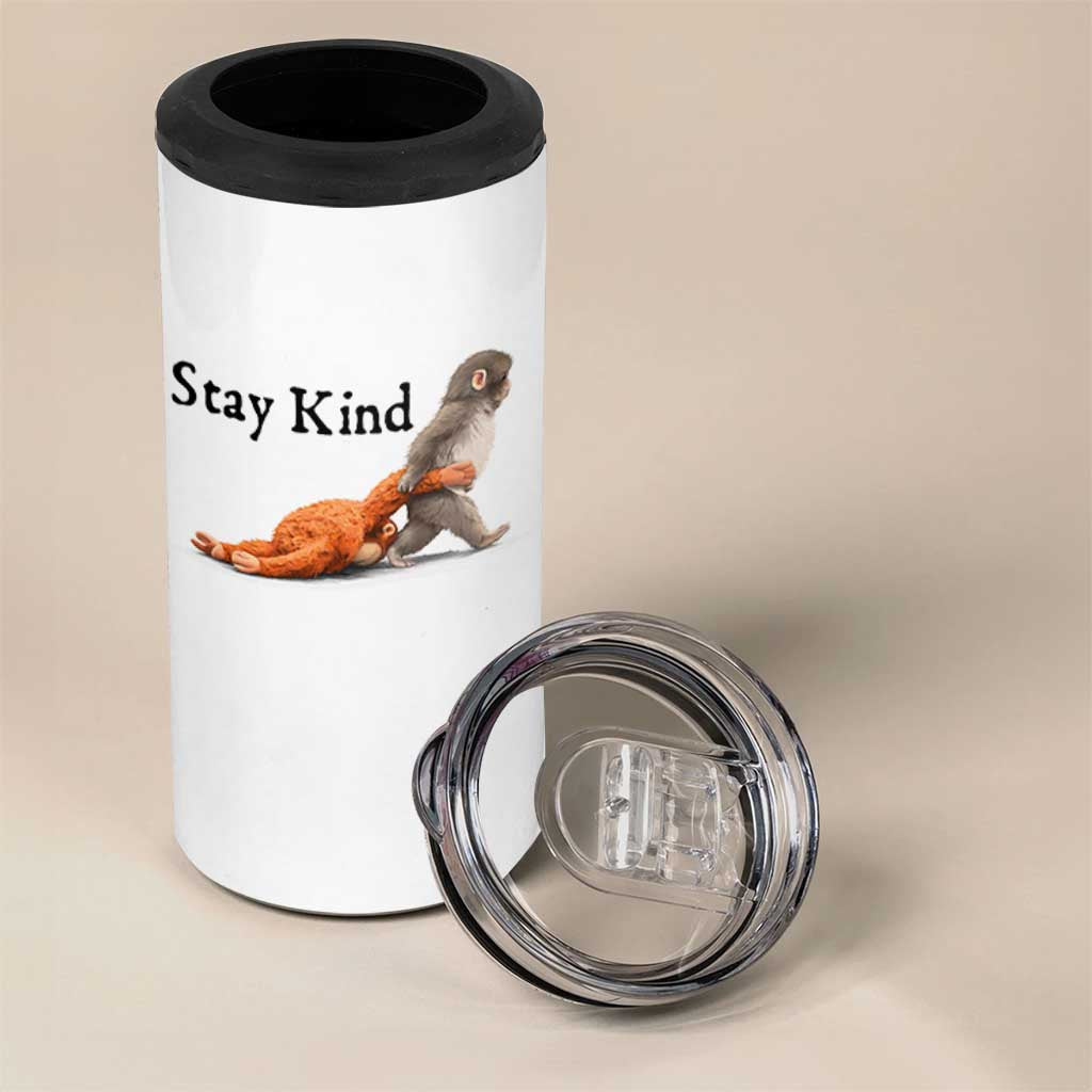 Punch The Monkey Meme 4 in 1 Can Cooler Tumbler Stay Kind