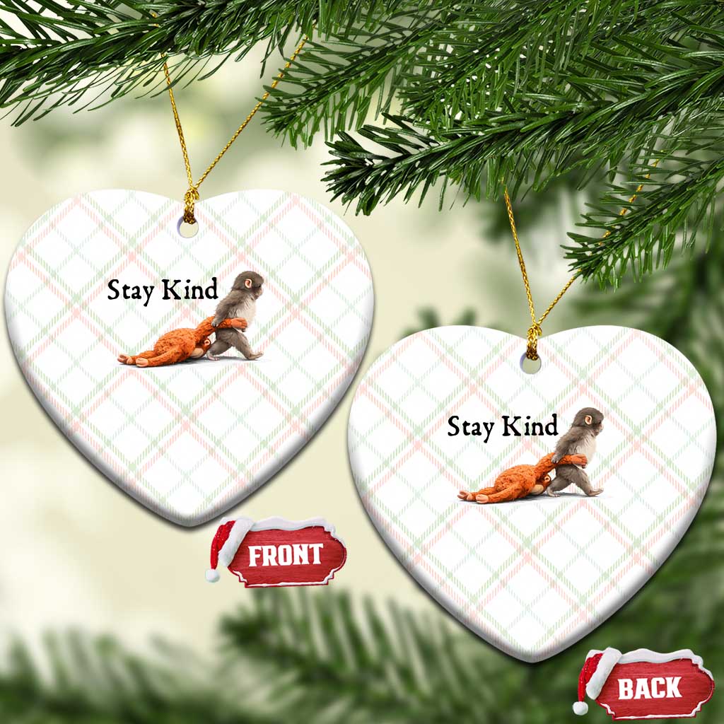 Punch The Monkey Meme Ceramic Ornament Stay Kind