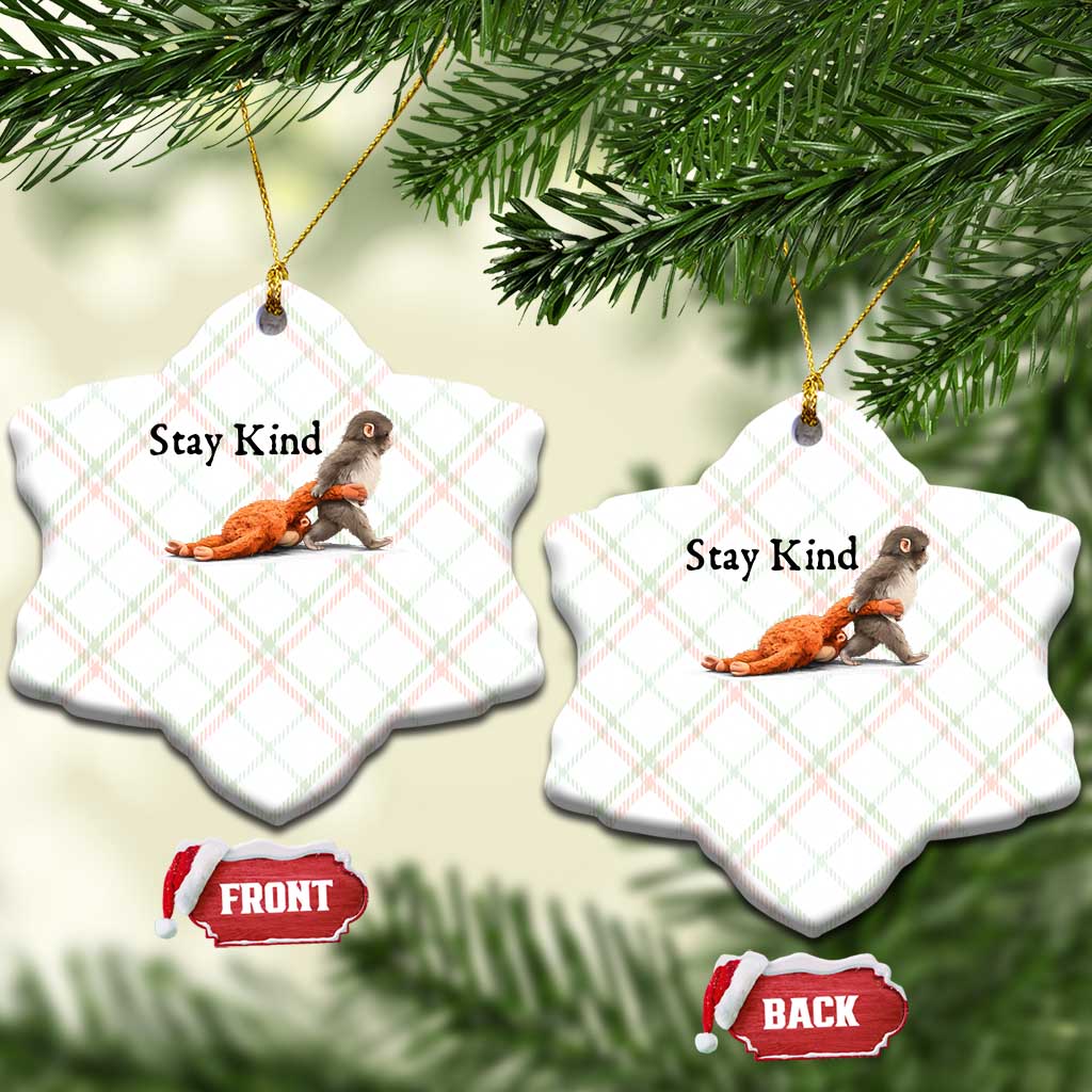 Punch The Monkey Meme Ceramic Ornament Stay Kind
