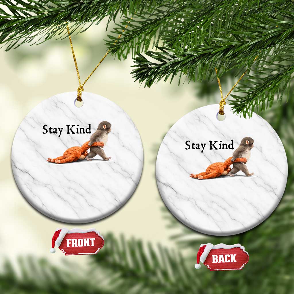 Punch The Monkey Meme Ceramic Ornament Stay Kind