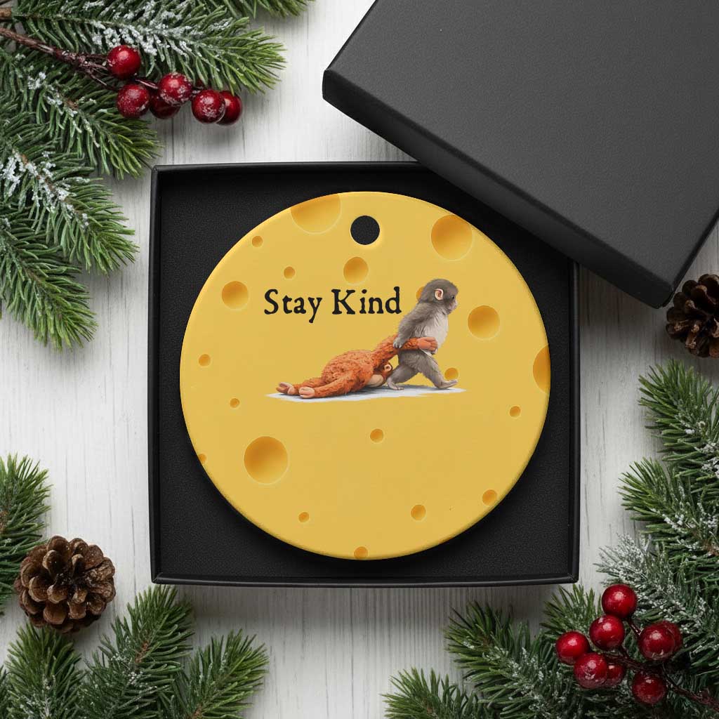 Punch The Monkey Meme Ceramic Ornament Stay Kind