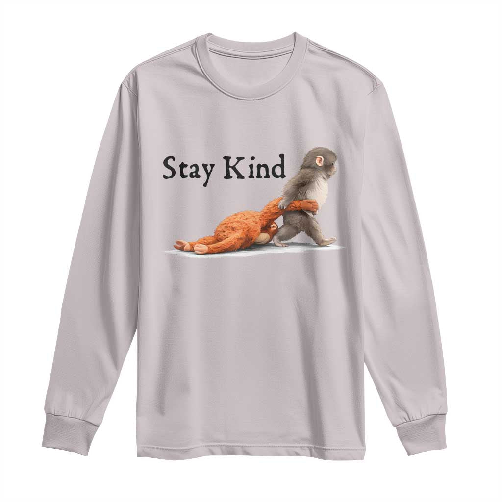 Punch The Monkey Meme Long Sleeve Shirt Stay Kind