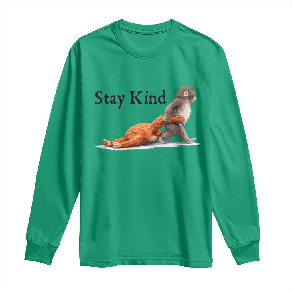 Punch The Monkey Meme Long Sleeve Shirt Stay Kind