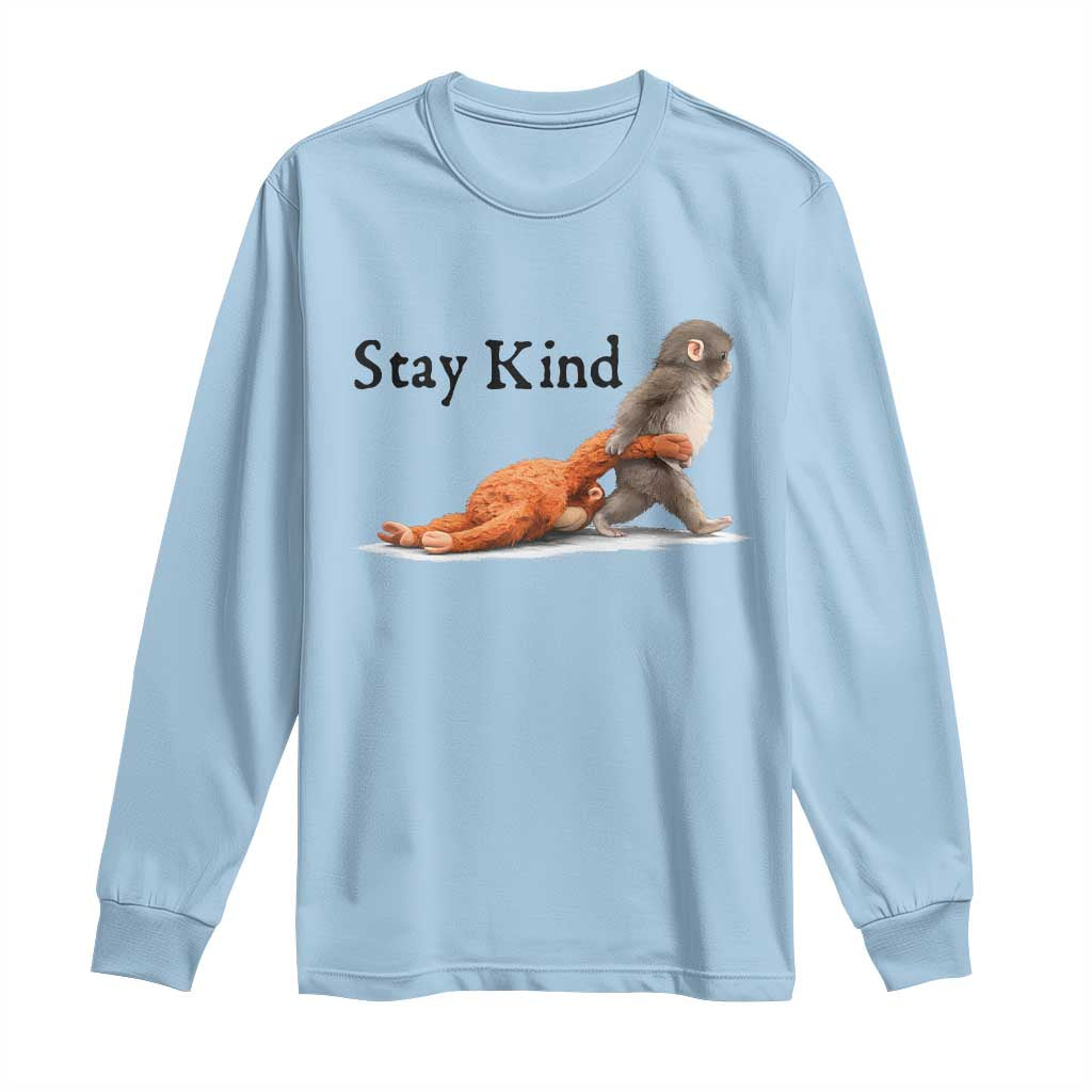 Punch The Monkey Meme Long Sleeve Shirt Stay Kind