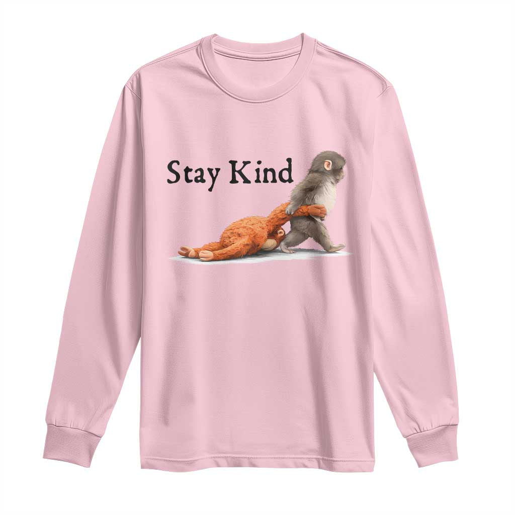 Punch The Monkey Meme Long Sleeve Shirt Stay Kind