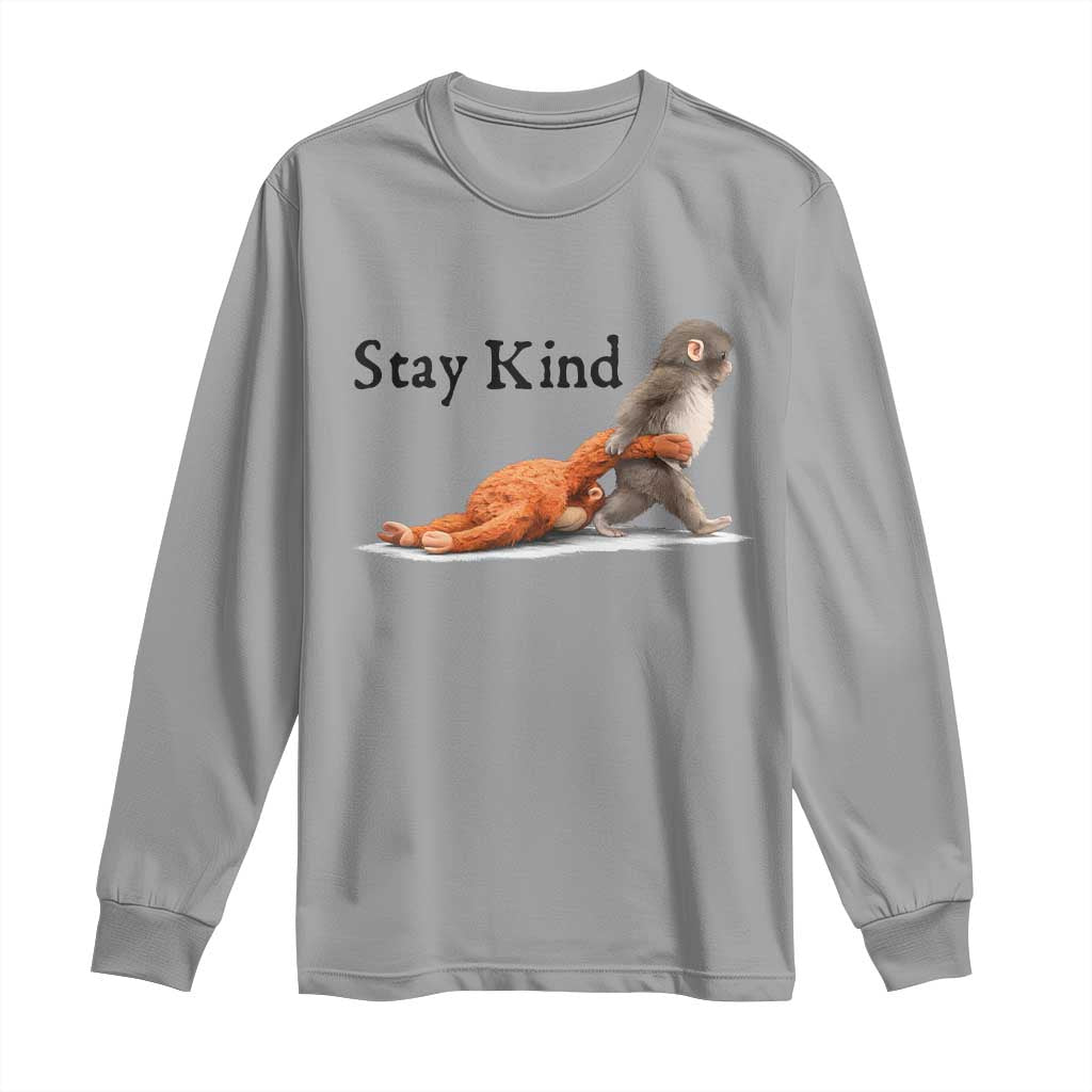 Punch The Monkey Meme Long Sleeve Shirt Stay Kind