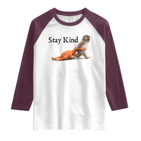 Punch The Monkey Meme Raglan Shirt Stay Kind