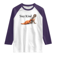 Punch The Monkey Meme Raglan Shirt Stay Kind