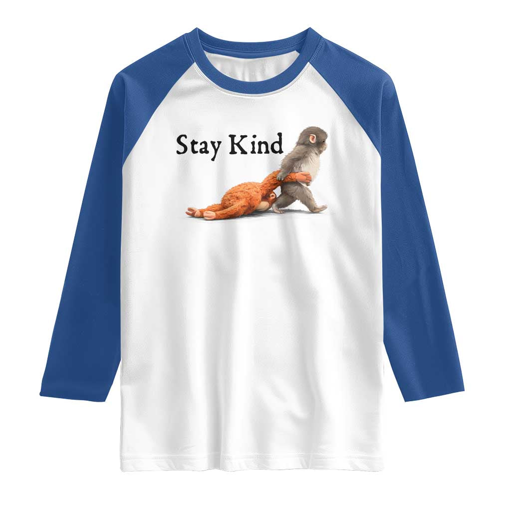 Punch The Monkey Meme Raglan Shirt Stay Kind