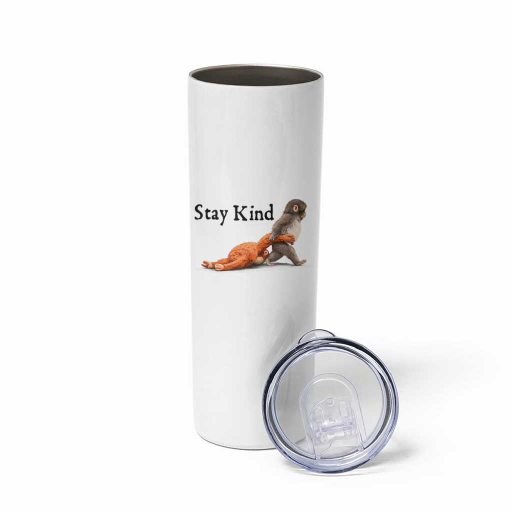 Punch The Monkey Meme Skinny Tumbler Stay Kind