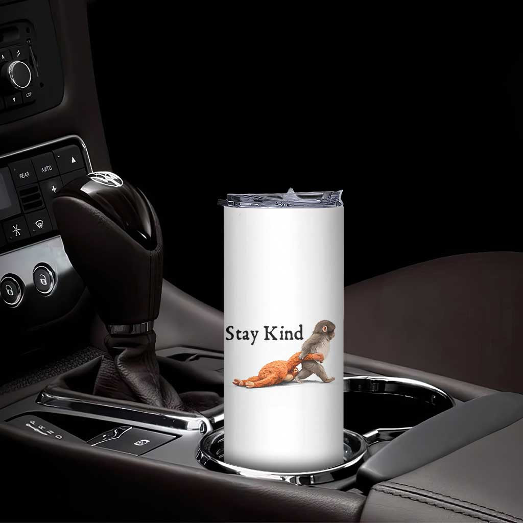 Punch The Monkey Meme Skinny Tumbler Stay Kind