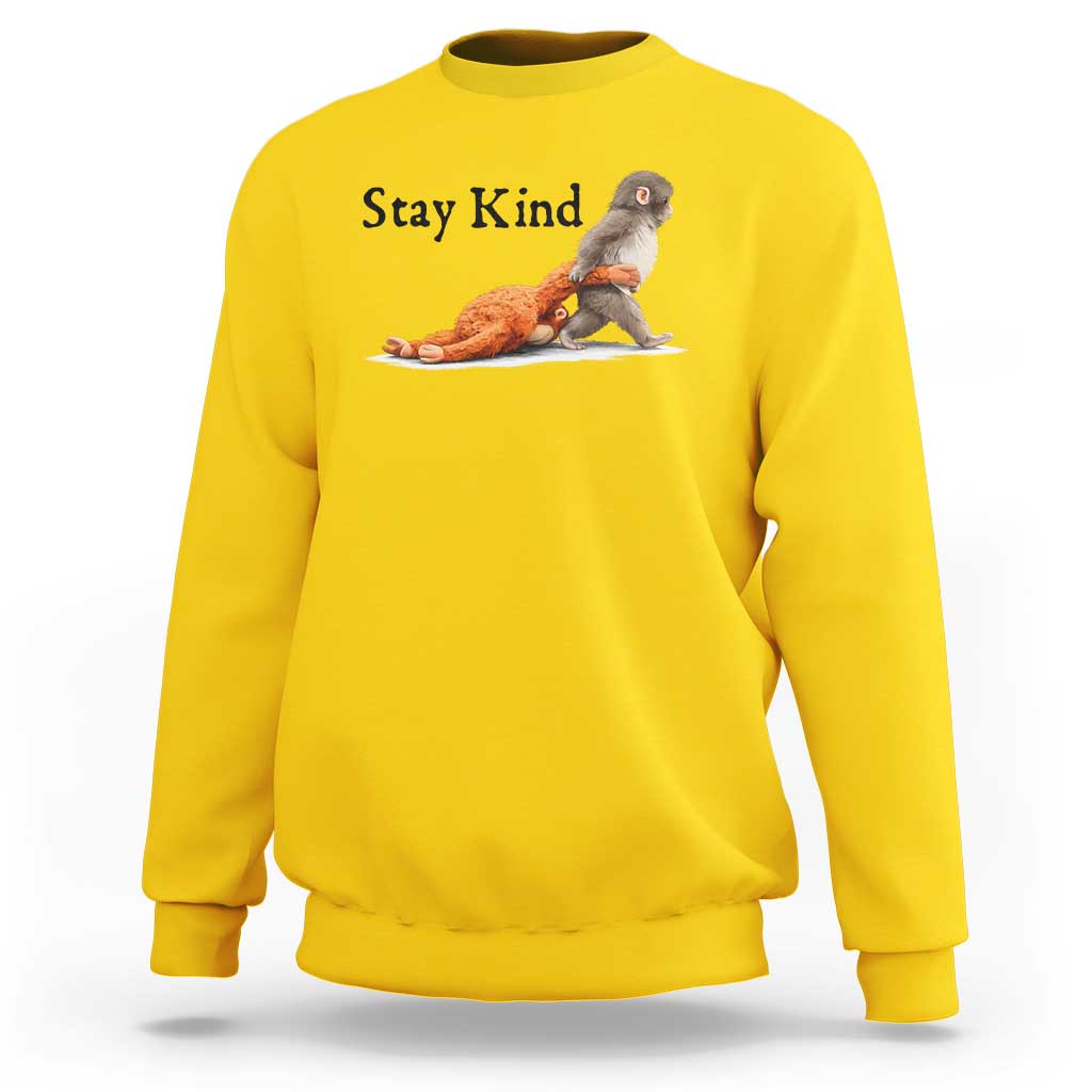 Punch The Monkey Meme Sweatshirt Stay Kind
