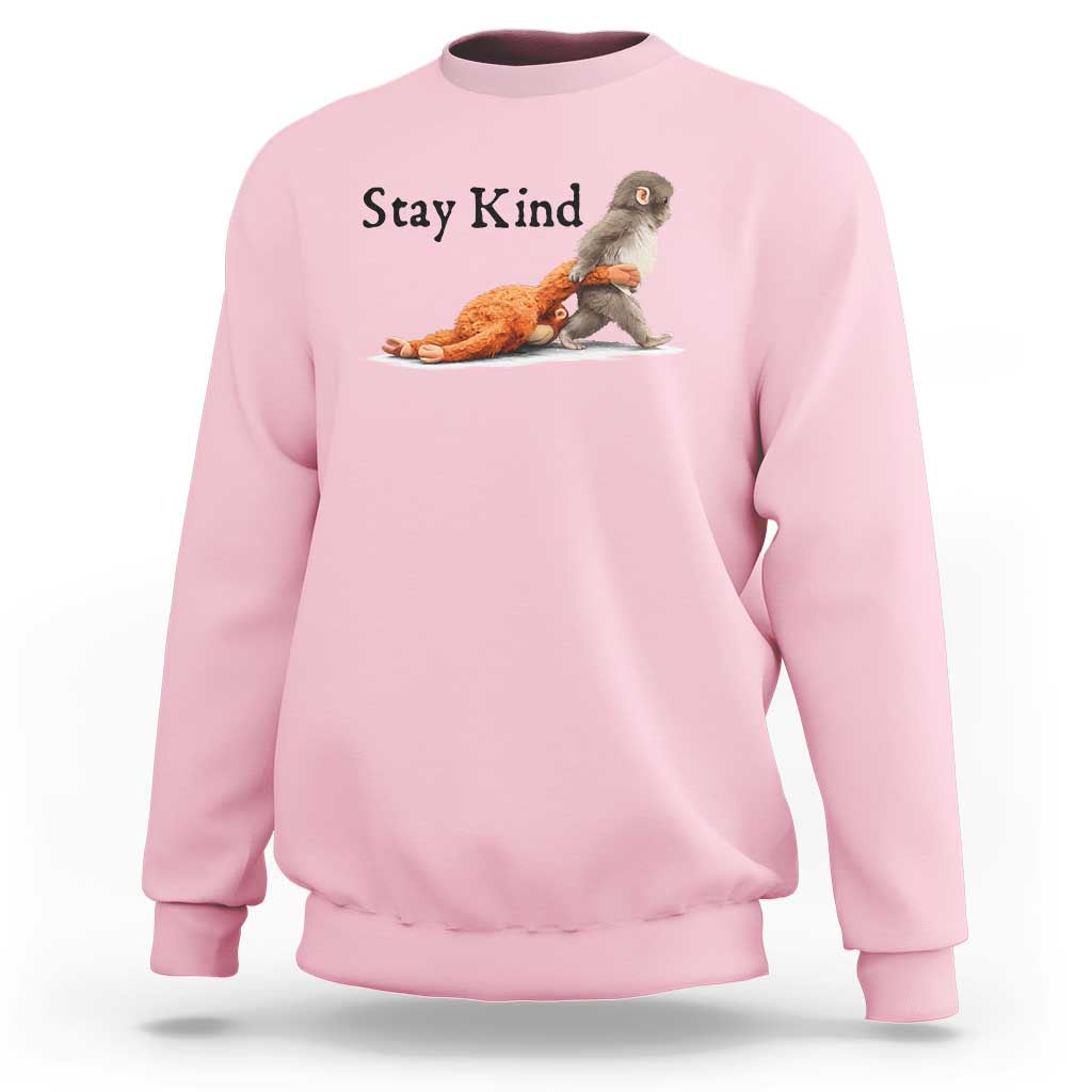 Punch The Monkey Meme Sweatshirt Stay Kind
