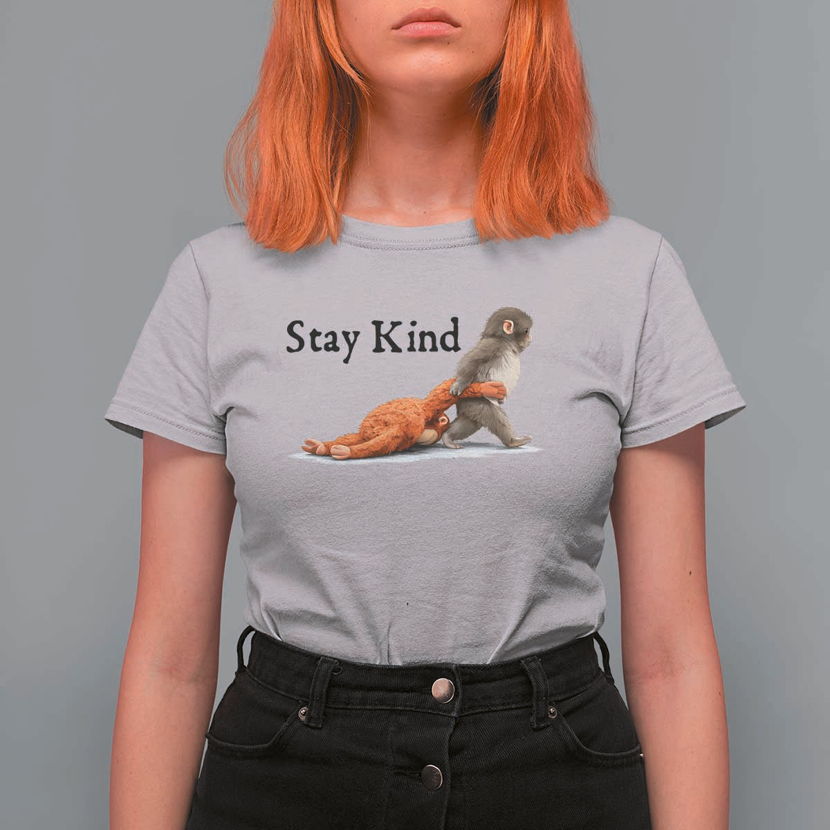 Punch The Monkey Meme T Shirt For Women Stay Kind