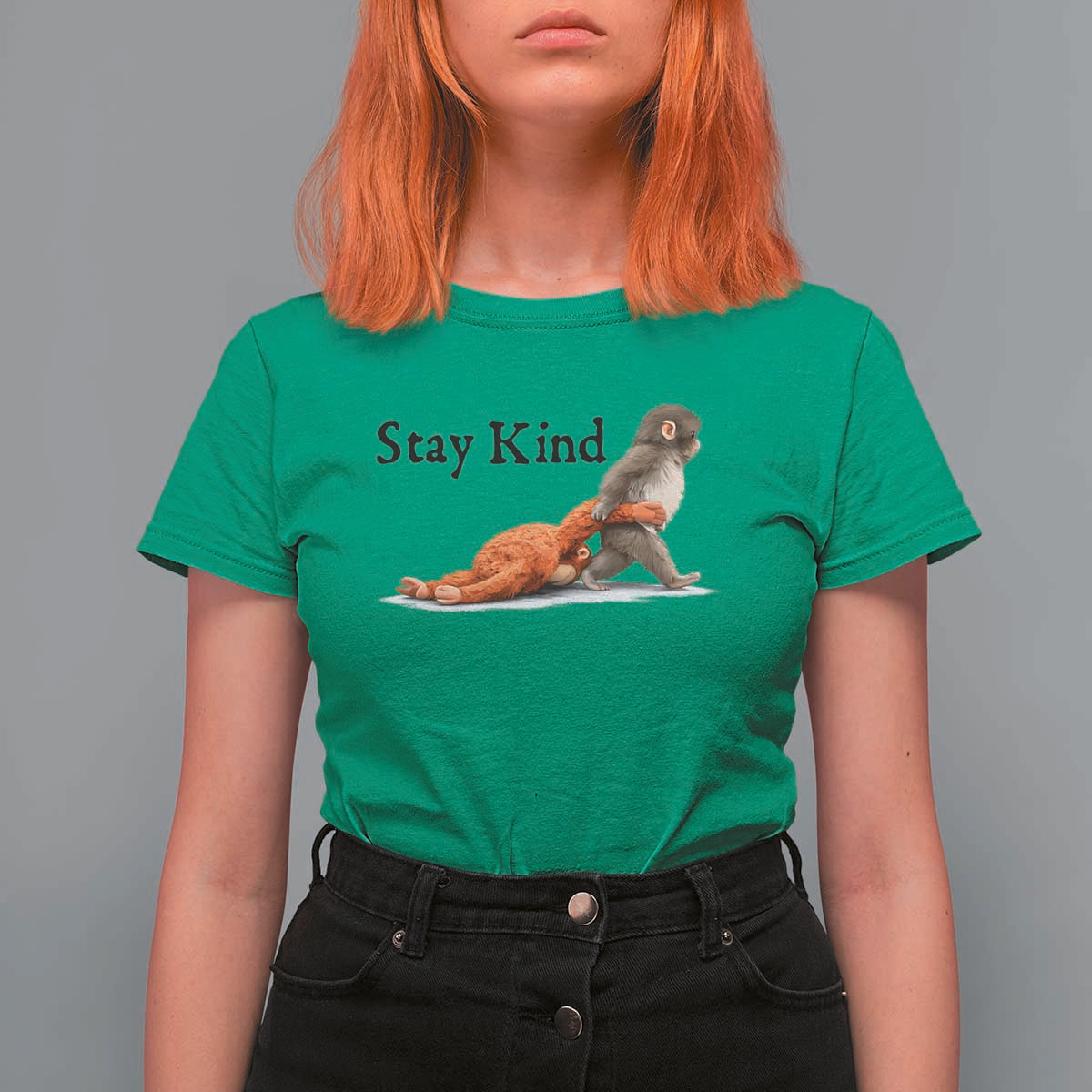 Punch The Monkey Meme T Shirt For Women Stay Kind