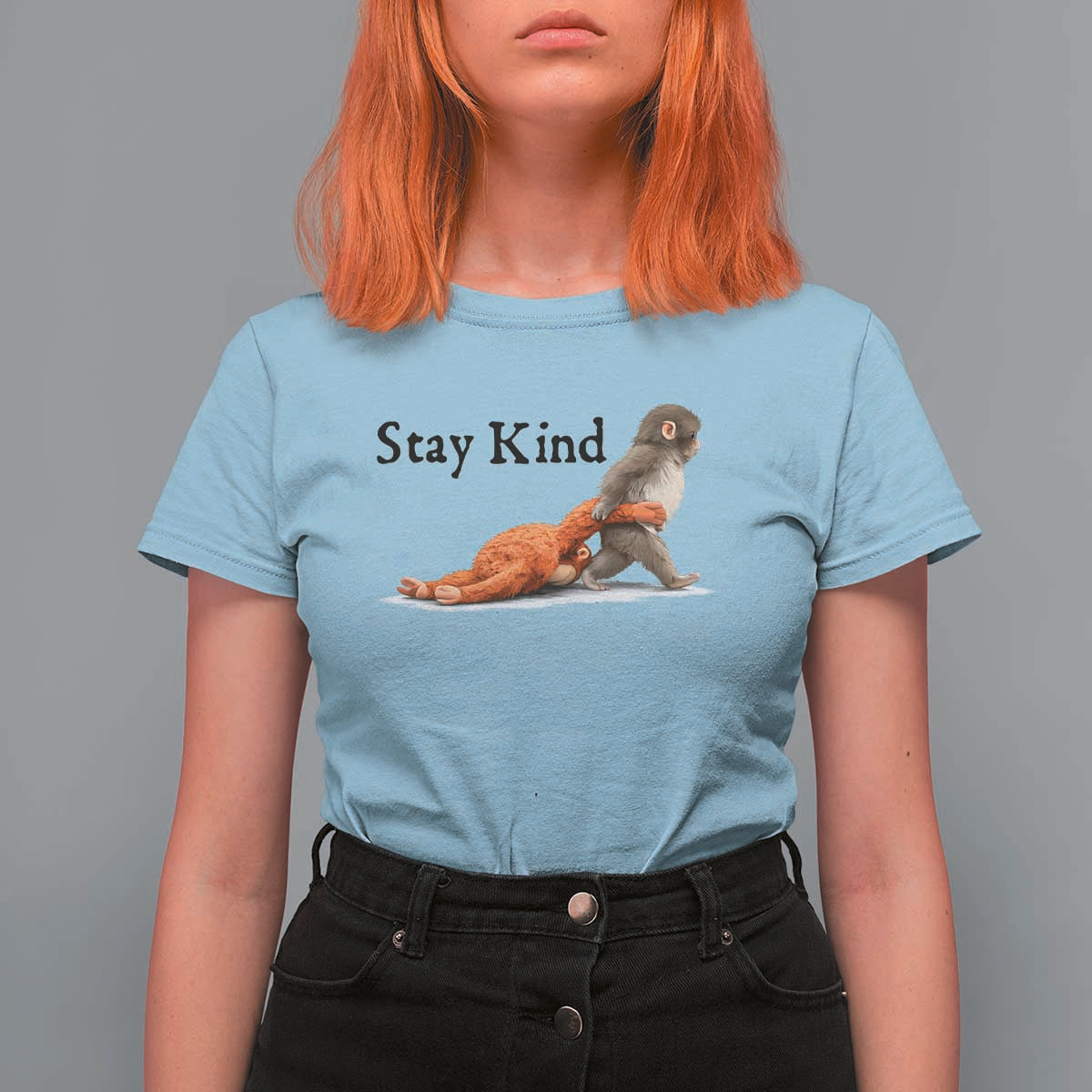 Punch The Monkey Meme T Shirt For Women Stay Kind