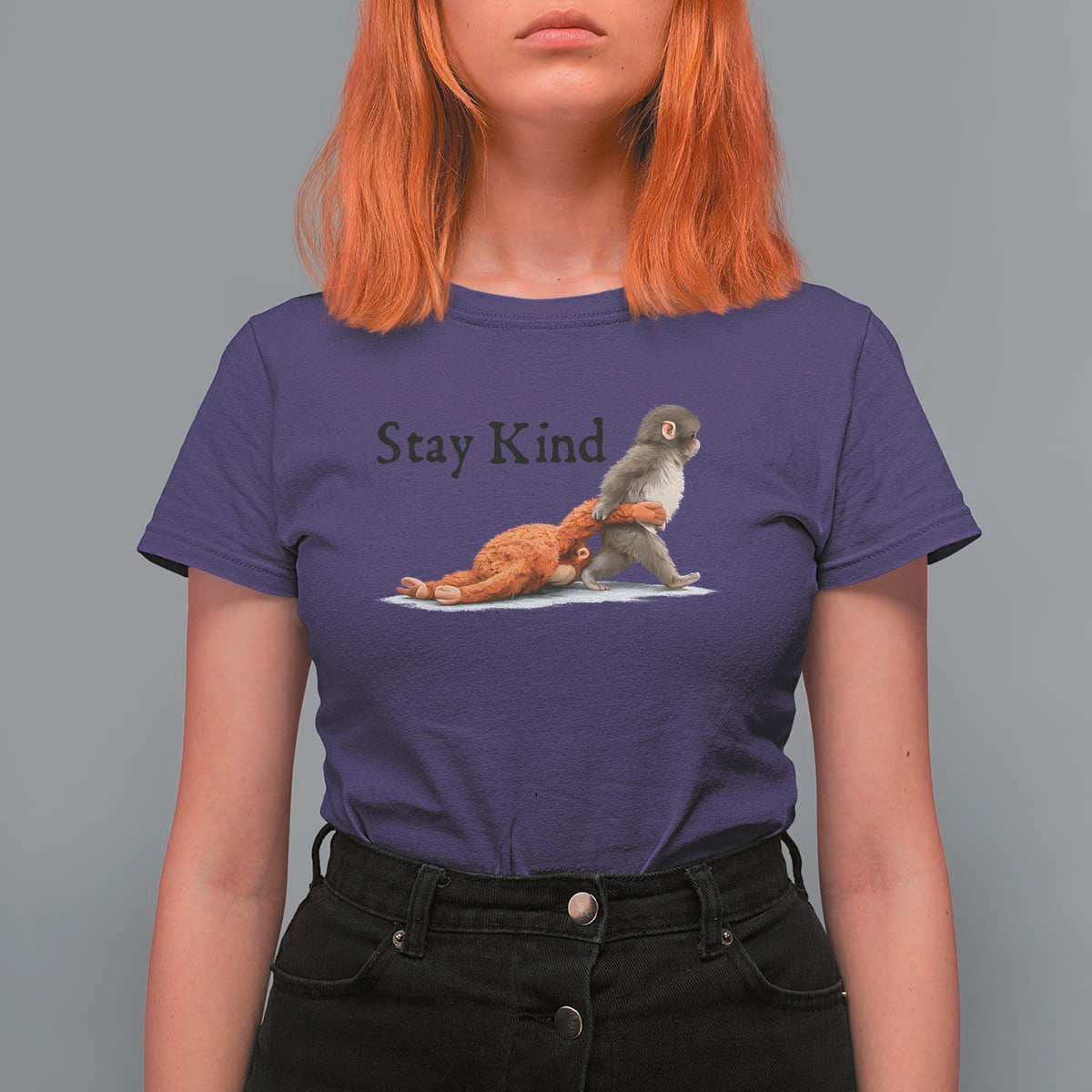 Punch The Monkey Meme T Shirt For Women Stay Kind