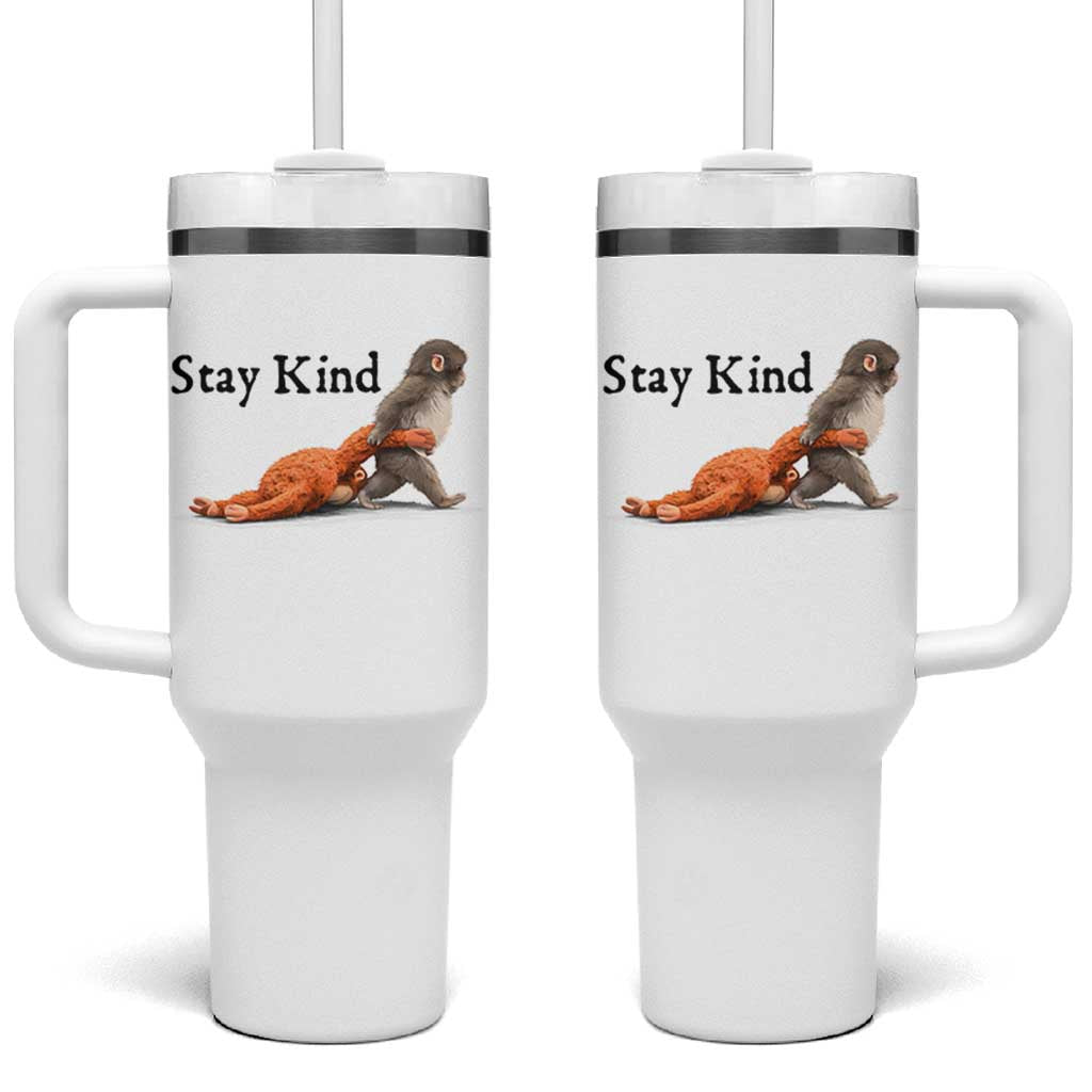 Punch The Monkey Meme Tumbler With Handle Stay Kind