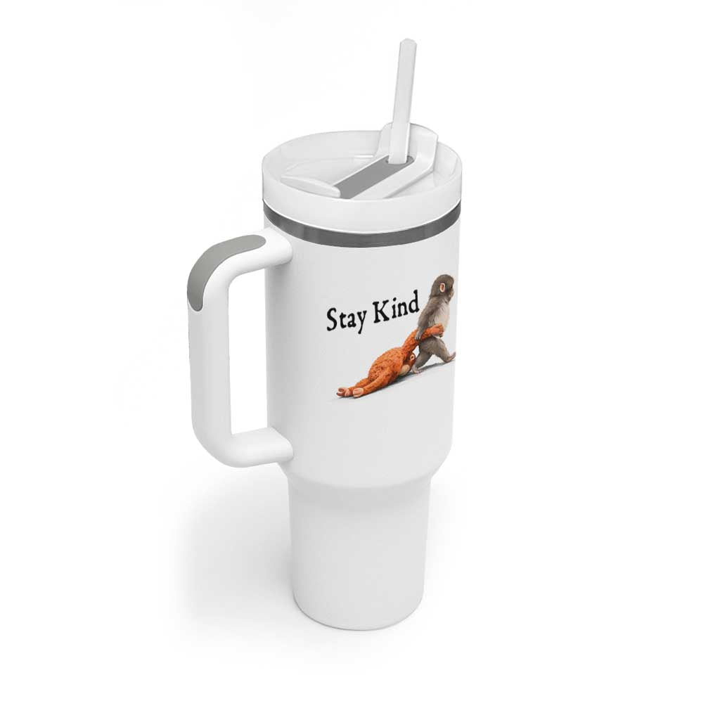 Punch The Monkey Meme Tumbler With Handle Stay Kind