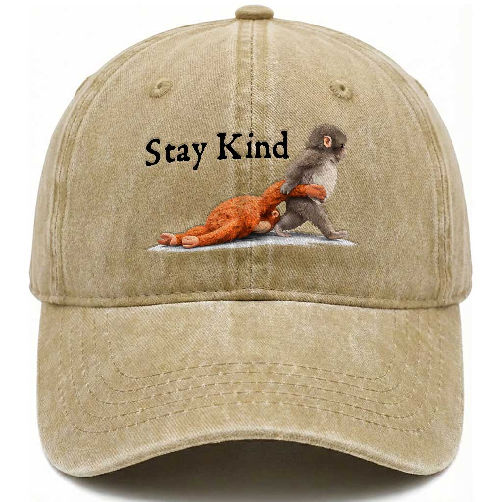 Punch The Monkey Meme Washed Cotton Baseball Cap Stay Kind