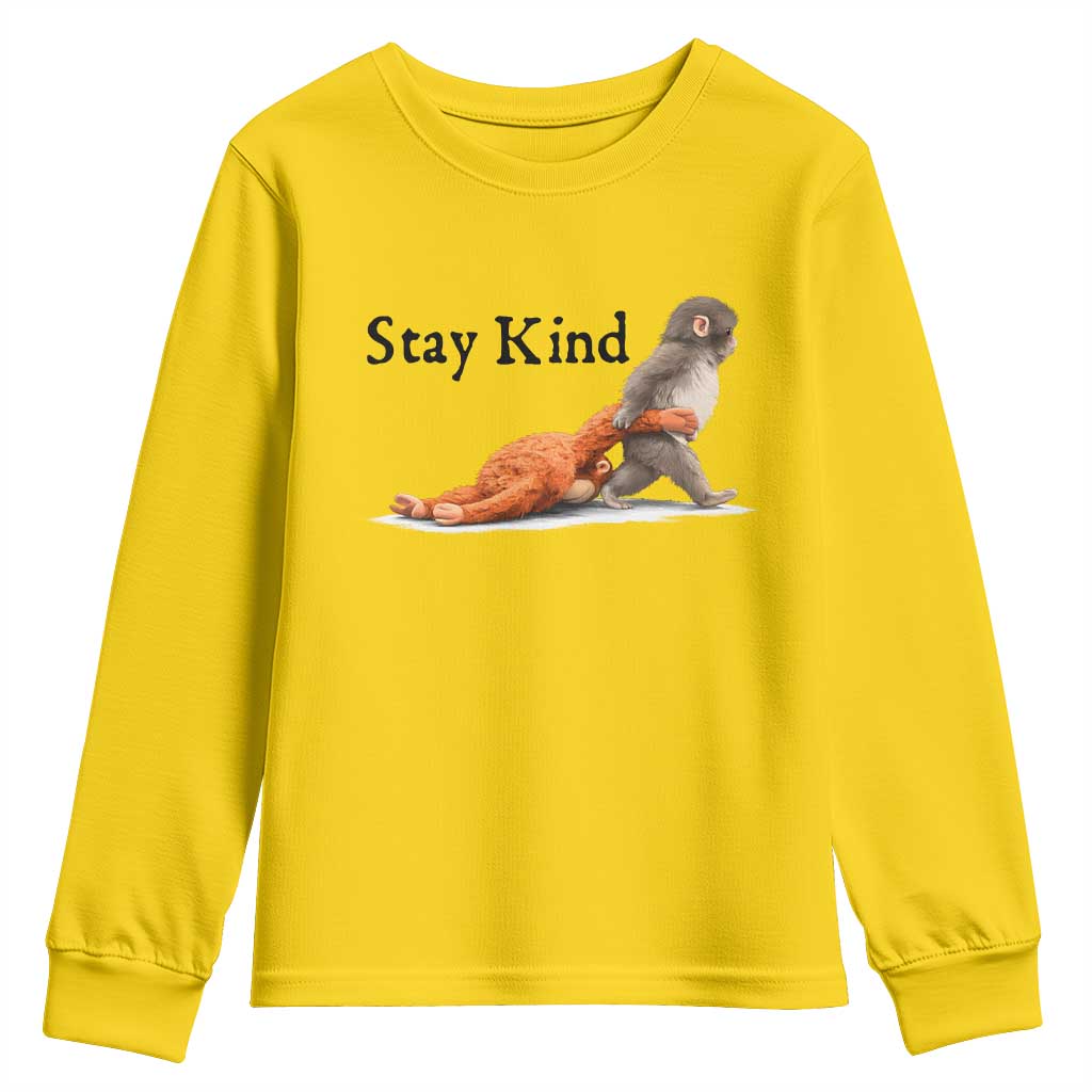 Punch The Monkey Meme Youth Sweatshirt Stay Kind