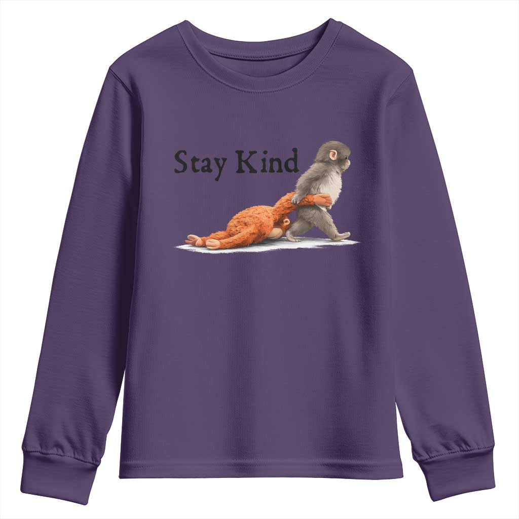 Punch The Monkey Meme Youth Sweatshirt Stay Kind