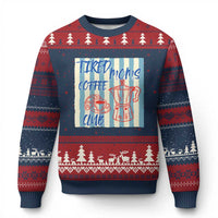Tired Moms Coffee Club Ugly Christmas Sweater Funny Mommy Mama Coffee Lover