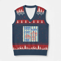 Tired Moms Coffee Club V-Neck Knit Sweater Vest Funny Mommy Mama Coffee Lover