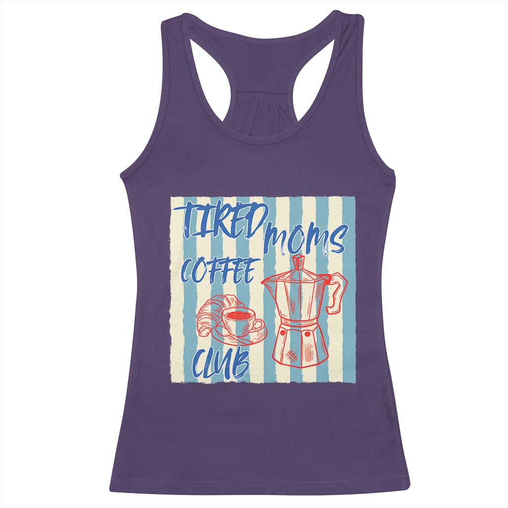 Tired Moms Coffee Club Racerback Tank Top Funny Mommy Mama Coffee Lover