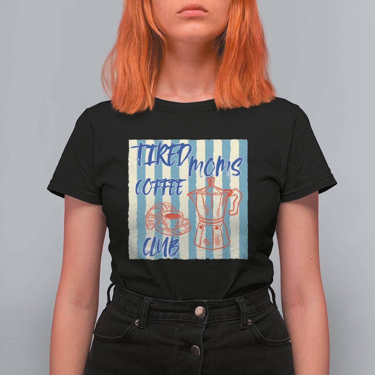 Tired Moms Coffee Club T Shirt For Women Funny Mommy Mama Coffee Lover