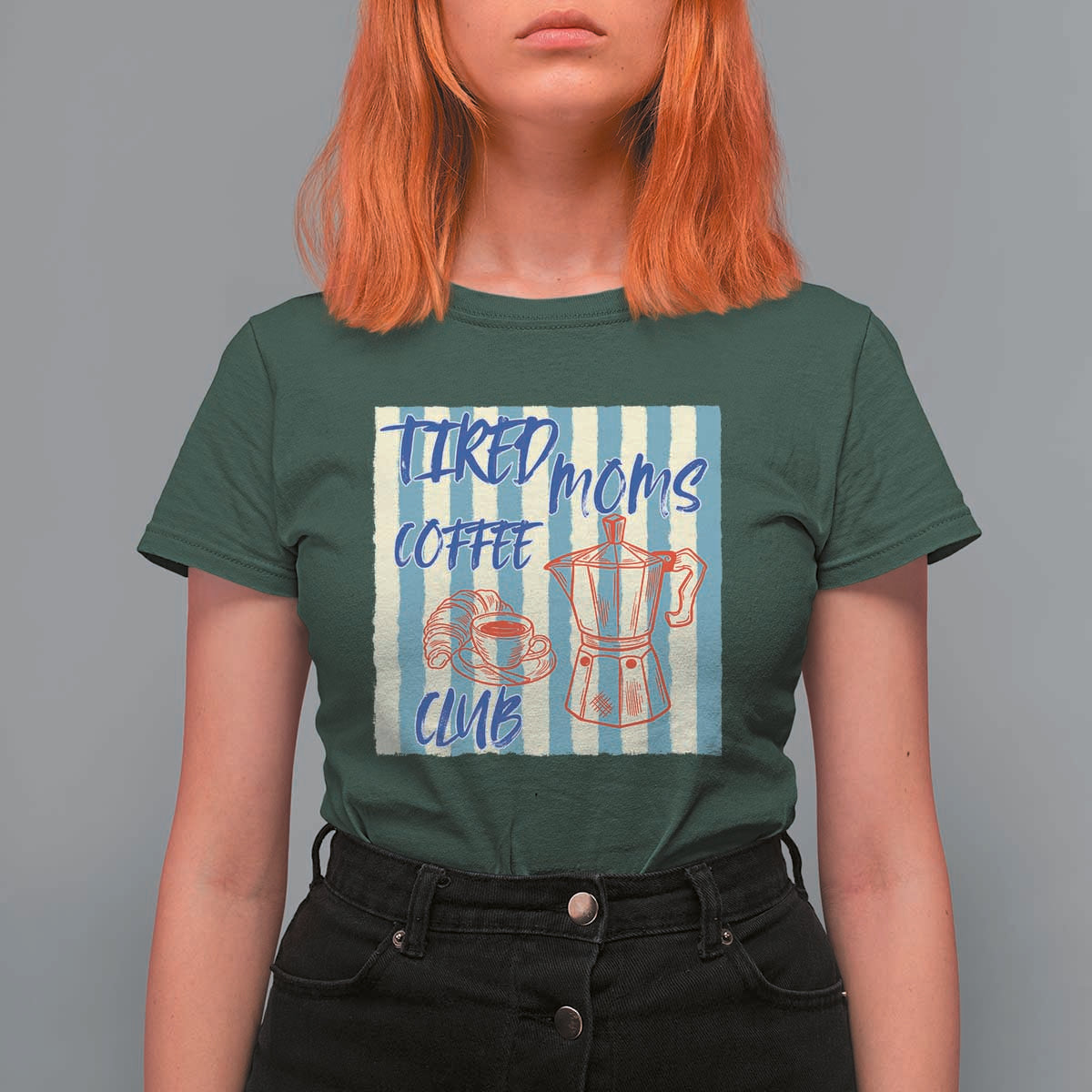 Tired Moms Coffee Club T Shirt For Women Funny Mommy Mama Coffee Lover