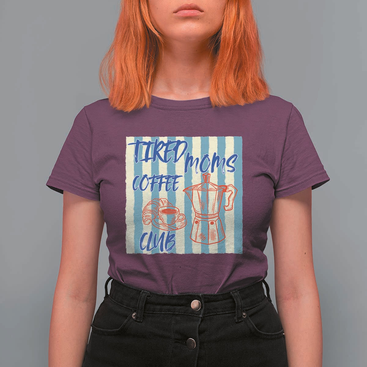 Tired Moms Coffee Club T Shirt For Women Funny Mommy Mama Coffee Lover