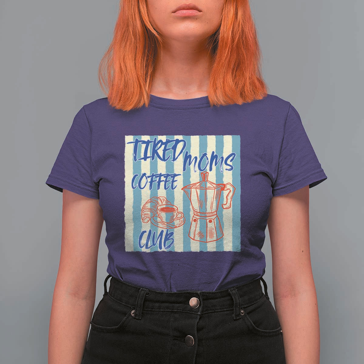 Tired Moms Coffee Club T Shirt For Women Funny Mommy Mama Coffee Lover