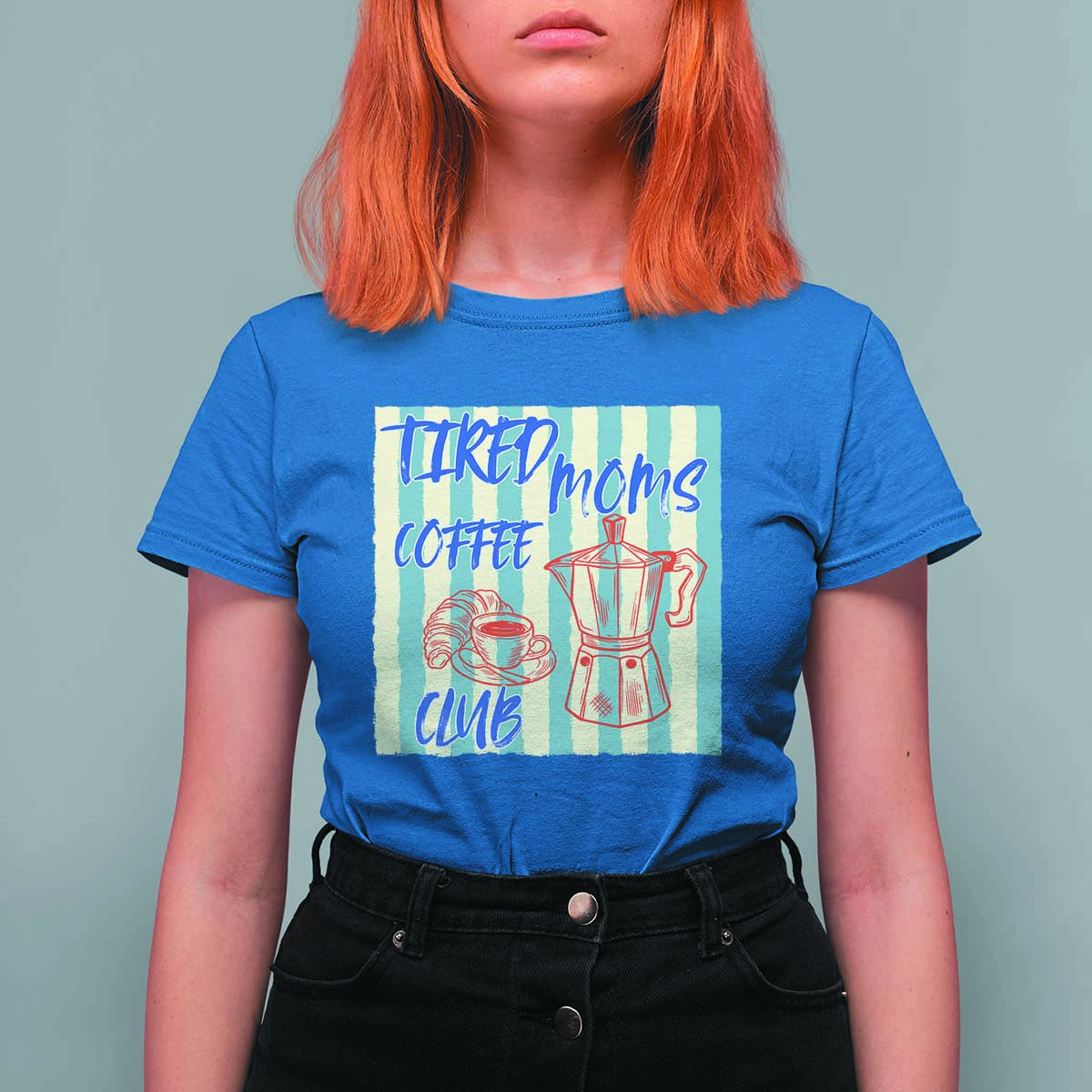 Tired Moms Coffee Club T Shirt For Women Funny Mommy Mama Coffee Lover