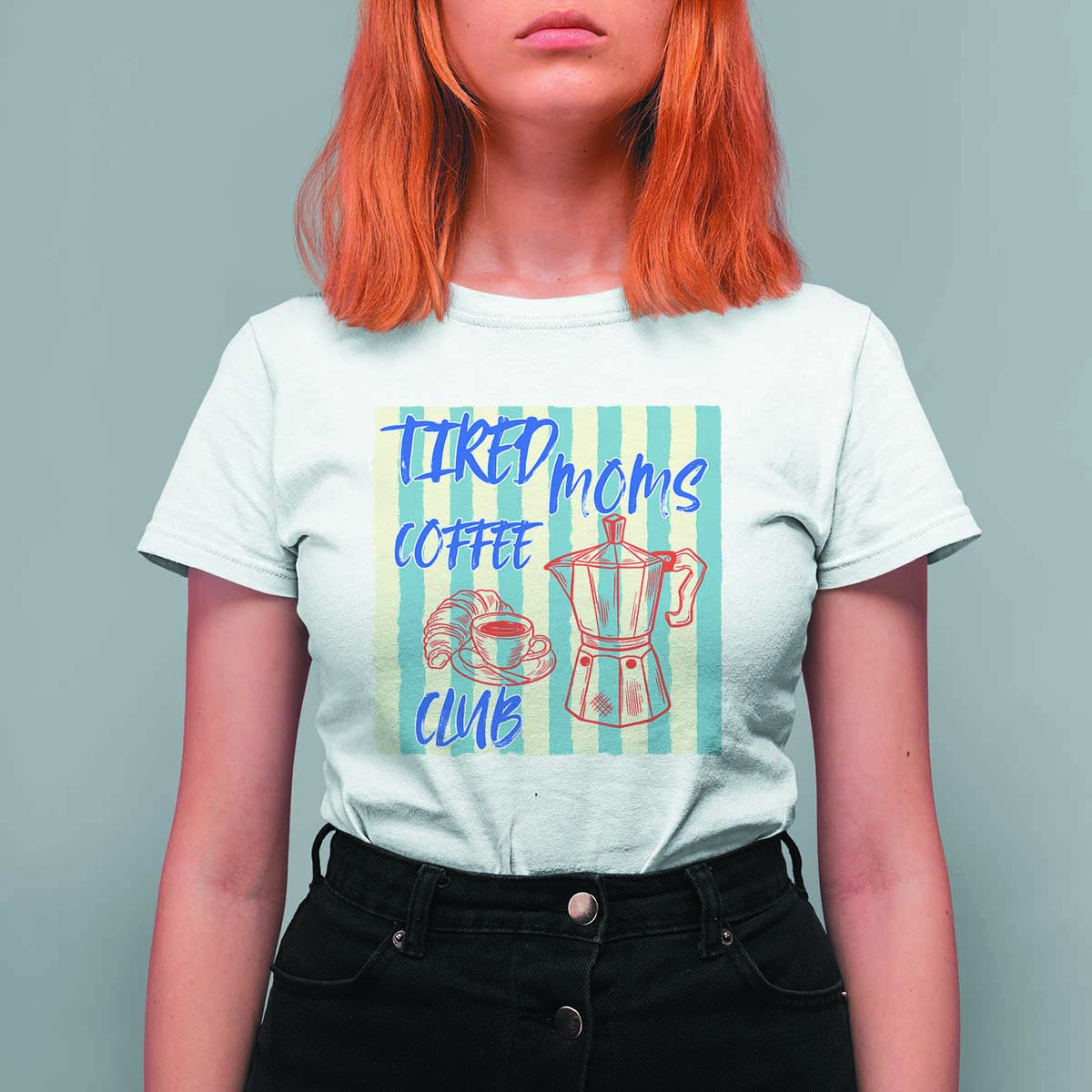Tired Moms Coffee Club T Shirt For Women Funny Mommy Mama Coffee Lover