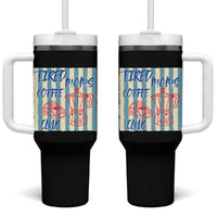 Tired Moms Coffee Club Tumbler With Handle Funny Mommy Mama Coffee Lover
