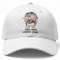 Tired Moms Coffee Club Baseball Cap Messy Bun Mom Life Coffee Lover